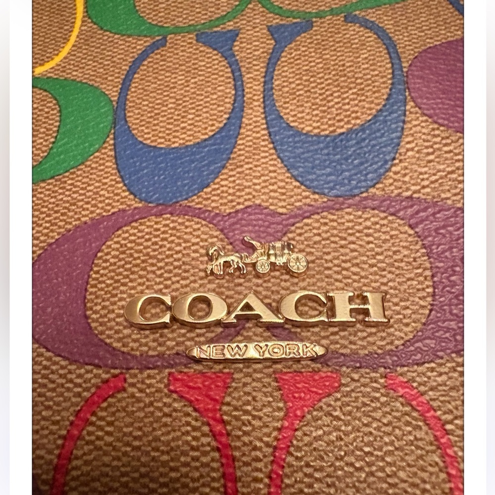 Coach C4098 Signature Canvas Ellen Rainbow Pride Multicolor Crossbody Purse Bag - Picture 4 of 13
